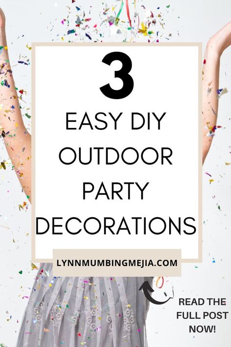 Hosting guests definitely costs a lot of money so I try and DIY anything I can to cut costs. Have you ever tried to DIY all your party decorations? Creating your own party decorations is super easy! Read the full post on 3 Easy DIY Outdoor Party Decorations on the blog now! #partydecorations #DIYdecorations #easyDIY #outdoordecorations #eventdecorations Diy Outdoor Party Decorations, Backyard Birthday Decorations, Outdoor Kids Party, Diy Outdoor Party, Cheap Party Decorations, Backyard Birthday Parties, Party Entrance, Diy Outdoor Table, Outdoors Birthday Party