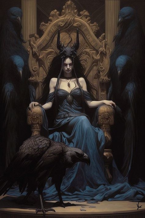 Occult Art, Feminine Art, Beautiful Dark Art, Witch Art, Creepy Art, Fantasy Aesthetic, Classical Art, Fantasy Inspiration, Crows