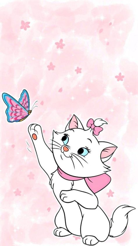 Marie Wallpaper Disney, Marie Cat Wallpapers, Marie The Cat, Marie The Aristocats, Marie Disney, Cat Phone Wallpaper, Marie Cat, Disney Cats, The Aristocats