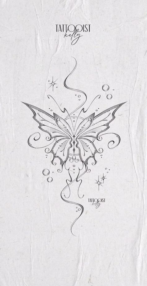 Feminine Tattoo Placement, Harp Tattoo, Back Tattoo For Women, Jellyfish Tattoo, Small Pretty Tattoos, Cute Little Tattoos, Tattoo Ideas For Women, Tatuaje A Color, Feminine Tattoo