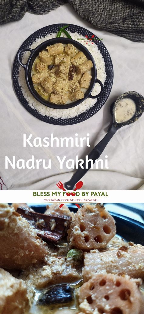 nadru yakhni | lotus stem recipe kashmir | kashmiri nadru yakhni recipe Kashmiri Vegetarian Recipes, Nadru Yakhni, Lotus Stem Recipe, Yakhni Recipe, Indian Sides, Kashmiri Food, Dinner Recepies, Vegetarian Platter, Aloo Recipes