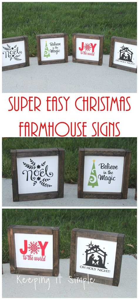 This post contains affiliate links. I know it’s just October and it’s too early to be posting about Christmas (who I am kidding, it’s never too early!!) but I was just too excited not to post about it.  Plus it’s never to early to start thinking about Christmas before the chaos begins.  Every...Read More Farmhouse Signs Diy, Christmas Signs Diy, Craft Table Diy, Christmas Neighbor, Neighbor Christmas Gifts, Christmas Farmhouse, Small Farmhouse, Ideas Hogar, Navidad Diy