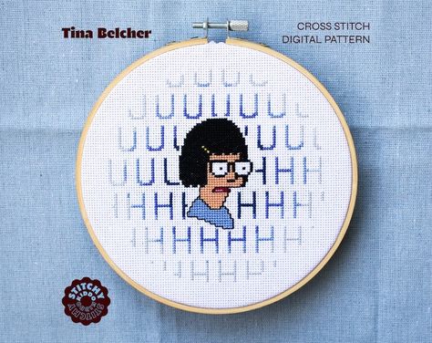 UPDATED! Celebrate Bob’s Burgers in Knit and Crochet! Plus Bonus Cross Stitch … - KnitHacker Bobs Burgers Crochet, Dmc Color Palette, Bob's Burgers Tina, Bobs Burgers Tina, Bobs Burger, Needlepoint Ideas, Tina Belcher, Subversive Cross Stitch, Bob's Burgers