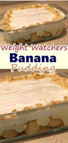 Weight Watchers Banana Pudding Recipe, Weight Watcher Desserts, Banana Pudding Recipe, Weight Watchers Meal Plans, Weight Watchers Snacks, Weight Watchers Recipes Desserts, Ww Desserts, Weight Watchers Desserts, Low Calorie Desserts