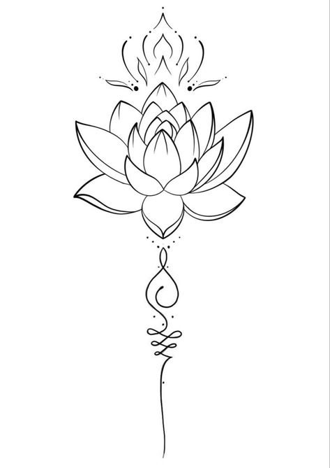 Lotus Line Tattoo Design, Lotus Flower Drawing Design, Lotus Hand Tattoo, Wish Tattoo, Mandala Tattoos For Women, Small Henna Tattoos, Lotus Flower Drawing, Chakra Tattoo, Medusa Tattoo Design