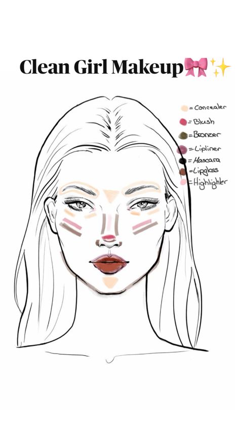 No Makeup Makeup Steps, Make Up Step For Beginners, 2014 Makeup Tutorial, Makeup Looks Step By Step Easy, Clean Girl Makeup Step By Step, Makeup For School Air, Make Up Routine Steps Simple, Clean Girl Makeup Tutorial Drawing, Makeup 13 Old