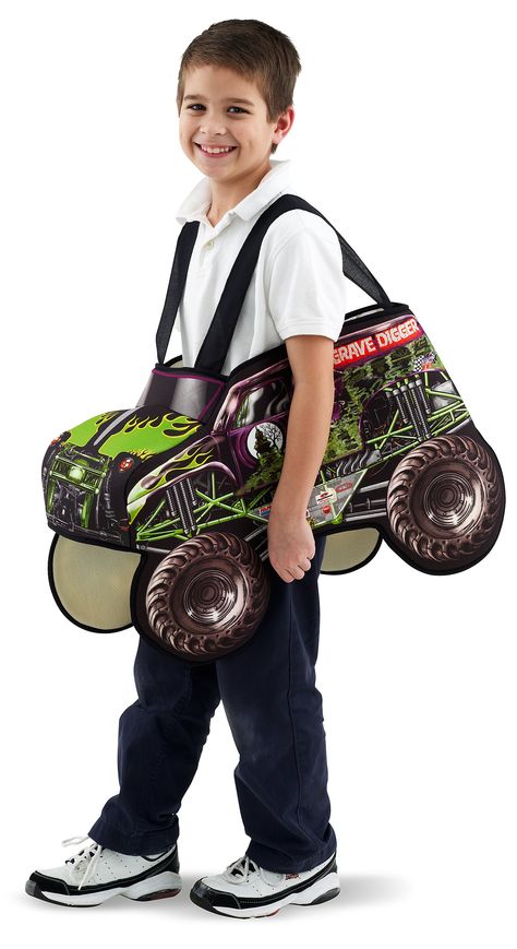 Grave Digger Costume, Monster Truck Costume, Digger Costume, Truck Costume, Superhero Costumes For Boys, Monster Jam Birthday Party, Monster Truck Kids, Monster Jam Party, Monster Jam Birthday