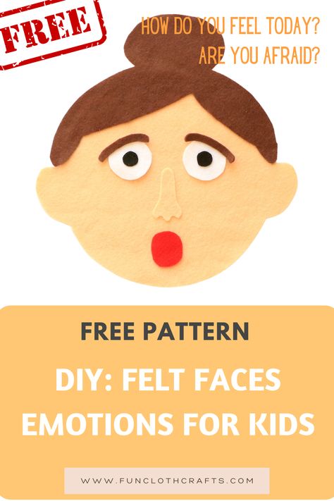 This Felt Face Emotions activity is excellent for learning new vocabulary, exploring different emotions, encouraging imagination. The face can smile, be silly, cry, show anger, and much more. Kids can experiment with facial expressions to develop the ability to identify human emotions. The DIY felt face set is perfect for home but can also be used by teachers in their classroom. Felt Faces, Face Emotions, Childhood Activities, Feelings Faces, Free Applique Patterns, Fun Worksheets For Kids, Early Childhood Activities, Felt Boards, Emotions Activities