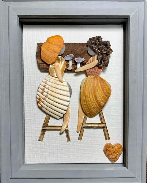 How To Make Seashell People, Shell Family Art, Shell People, Seashell Crafts People, Sea Shell People, Shell Women Art, Seashell People Art, Seashell People, She’ll Crafts