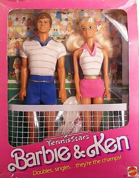 Tennis Stars Gift Set Barbie And Ken Costume, Ken Barbie, Barbies Pics, Play Barbie, Ken Carson, Barbie Images, Ken Dolls, Vintage Tennis, Barbie Party