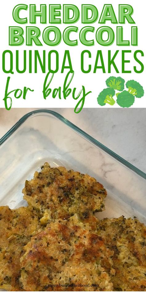 cheddar broccoli quinoa cakes Baby Broccoli Recipe, Quinoa Cakes, Pea Fritters, Broccoli Quinoa, Cheddar Broccoli, Quinoa Cake, Baby Led Feeding, Easy Baby Food Recipes, Baby Led Weaning Recipes