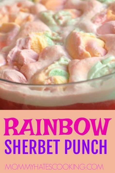 Rainbow Sherbet Punch Best Sherbet Punch Recipe, Rainbow Sherbet Punch, Sorbet Punch, Pink Punch Recipes, Best Punch Recipe, Sherbet Punch Recipes, Sherbet Punch, Party Punch Recipes, Christmas Punch Recipes