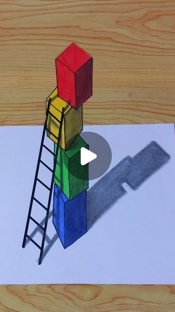 3d Art Illusions, 3d Things To Draw, 3d Drawings Videos, 3d Art Drawing Optical Illusions, Illusions Art Drawing, Drawing Ideas For Kids Creative, How To Draw Illusions, 3d Optical Illusions Drawing, 3d Effect Drawing