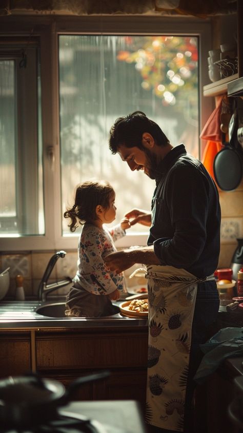 Family Baking Together: A tender moment of family bonding as a father and daughter bake cookies together in the kitchen. #family #bonding #kitchen #baking #father #aiart #aiphoto #stockcake ⬇️ Download and 📝 Prompt 👉 https://ayr.app/l/j3HB Family Kitchen Photoshoot, Baking Together, Crystal Children, Family Baking, Dragon Warrior, Father And Daughter, Bake Cookies, Family Bonding, Family Kitchen