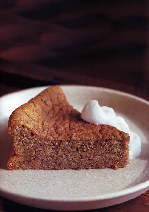 This almost flourless pecan torte is rich with pecans, eggs, and sugar. On top is a dollop of bourbon-spiked whipped cream. Great with coffee. Bourbon Whipped Cream Recipe, Pecan Torte, Bourbon Whipped Cream, Baked Alaska, Rum Cake, Unique Desserts, Specialty Cakes, Pantry Staples, Cake Roll