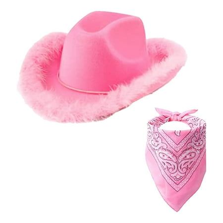 Women's Western Cowboy Hat Scarf Two Piece Set Features: Features Higher quality, more beautiful and durable.... Retro classic never goes out of fashion.  Occasions: daily, travel, home, holiday, holiday, etc.  This sports cap is suitable for a variety of occasions, such as: sporting events, hiking, picnics, family outings, beaches, sports, birthday parties, theme parks or anywhere under the sun.  Soft sweatband , lightweight/durable/smooth/comfortable. Unisex , suitable for adults  Due to different light conditions or display effects, the colour of the product may vary slightly from the picture. Product Description: Season Spring/Summer/Autumn/Winter Gender: Women, Men Material: polyester Pattern type: solid color : Daily/Leisure/Outdoor Size Hat circumference 58cm/22.83'', fits most peop Western Hats For Women, Cowboy Hats For Women, Cowboy Hats Women, Western Scarf, Cosplay For Women, Pink Bachelorette Party, Pink Cowboy Hat, Cowgirl Bachelorette, Straw Cowboy Hat