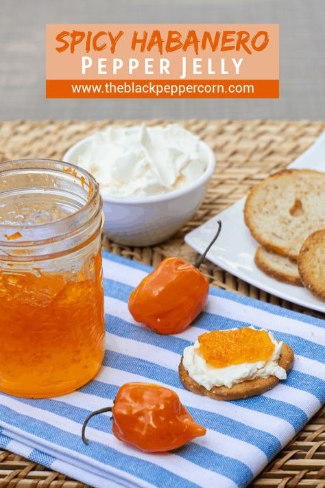 Haberno Jelly Recipes, Habenero Jelly Recipe, Habanero Recipes Pepper Jelly, Habanero Jelly Canning, Habanero Jam Recipes, Habenero Recipes Canning, Things To Make With Habanero Peppers, Canning Habanero Recipes, Ball Jelly Maker Recipes