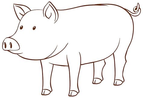 Free vector pig in doodle simple style o... | Free Vector #Freepik #freevector #pig-drawing #cartoon-svg #cartoon-drawing #pig-cartoon Pig Drawing Simple, Pig Doodle, Onion Benefits, Doodle Simple, Pig Clipart, Simple Line Drawing, Pig Pictures, Pig Drawing, Kitchen Drawing