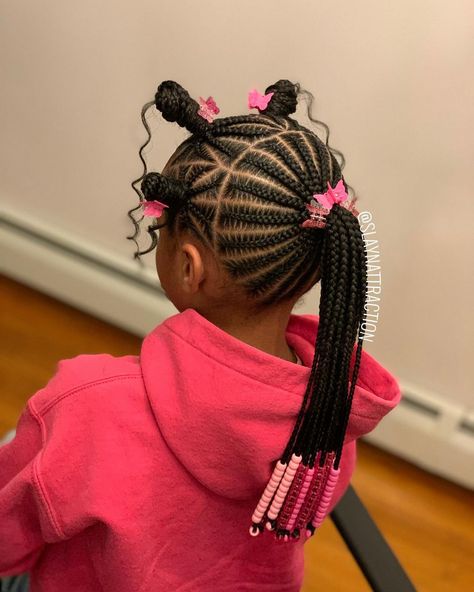 🥳🎉Birthday hair for this beauty! . . . #slaynattraction #njbraider #njbraids #jerseybraider #jerseybraids #njhairstylists #braidsnj… | Instagram Little Kids Braided Hairstyles Black, Braids In Hairstyles, Cute Hair Styles For Toddlers, Kids Quick Braided Hairstyles, Lil Kids Hairstyles Black, Kid Knotless Braids With Beads, Kids Braid Hairstyles Black, Braids For Lil Girls Black, Lil Girl Braided Hairstyles