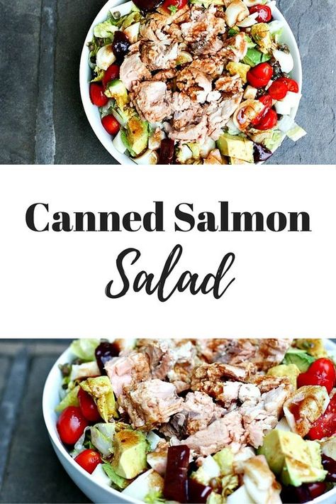 A weekly dinner favorite and everyday salad recipe using wild Alaskan pink canned salmon and simple balsamic vinaigrette! Canned Salmon Salad, Everyday Salad, Pregnant Ideas, Simple Balsamic Vinaigrette, Canned Salmon Recipes, Salad With Balsamic Dressing, Salmon Salad Recipes, Canned Salmon, Weekly Dinner