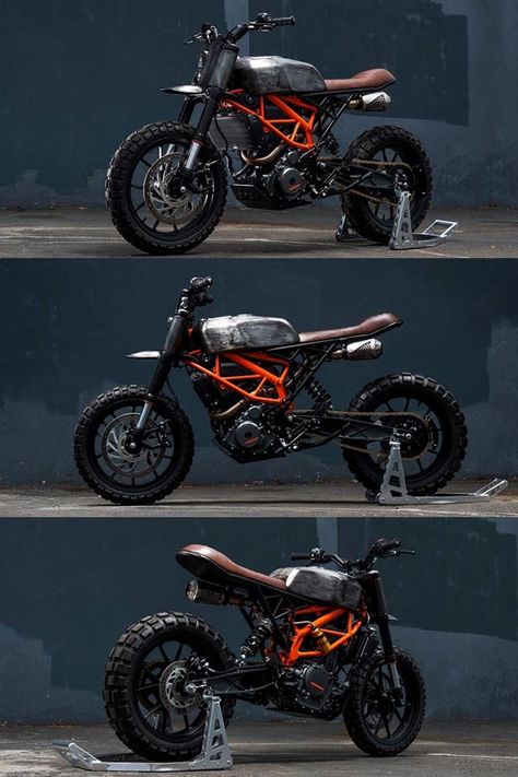 KTM 390 Duke Custom Scrambler | Colt Wrangler Motorcycles - ModifiedX Ktm Duke 390 Cafe Racer, Ktm Duke Scrambler, Ktm Duke Custom, Custom Scrambler Motorcycle, Ktm Scrambler, Scrambler Motorcycle Ideas, Ktm Cafe Racer, Ktm 390 Duke, Honda Dominator