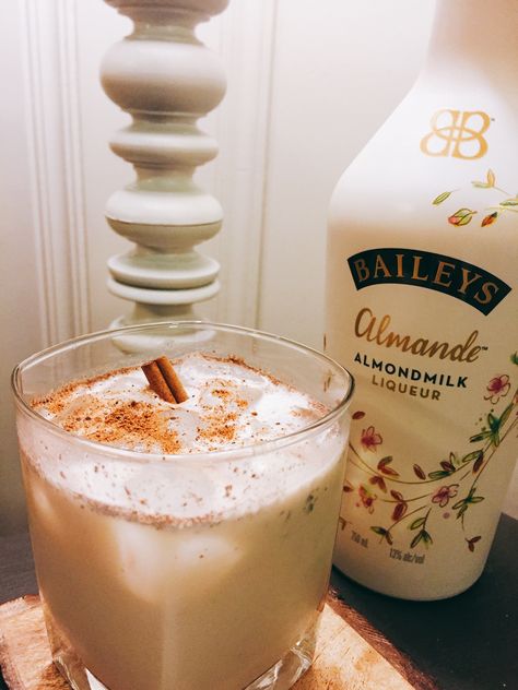 "Chance of Accumulation" featuring Bailey's Almande, Ketel One vodka, and Talenti gelato. >>> Bailey’s has released a vegan almond milk liqueur and with the impending snowmaggedon coming for Raleigh, I decided it was a great option for experimenting with to come up with a cocktail tha… Almond Baileys Drinks, Milk Liqueur, Baileys Almond Milk Liquor Recipes, Baileys Drinks Cocktails, Baileys Almande Recipes, Baileys Martini Vanilla Vodka, Cocktails With Baileys Irish Cream, Bailey’s Cocktails, Baileys Cocktails