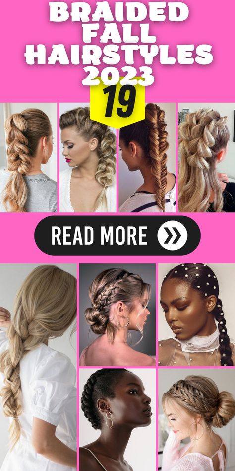 Elevate your fall style with a stunning Braided fall hairstyle in 2023. Whether you have short, medium, or long hair, there are options that suit your style. Try a Cute Box braid or a Knotless twist for a trendy and chic look. Experiment with different colors and lengths to add uniqueness to your hairstyle. Follow our tutorial to learn how to achieve the perfect Braided fall hairstyle and embrace your natural beauty. Fall Braiding Hairstyles, Braided Fall Hairstyles, Fall Braids Black Women 2023, Fall 2023 Braid Trends, Braided Hairstyles Medium Length, Half Up Double Dutch Braid, Fall Braid Hairstyles, Festival Hair Ponytail, Two Braided Ponytails