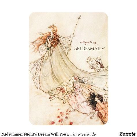 Midsummer Night's Dream Will You Be My Bridesmaid? Invitation Shakespeare Wedding, Midsummer Nights Dream Wedding, Midsummer Night's Dream, Bridesmaid Invitation, Fairy Queen, Be My Bridesmaid Cards, Midsummer Nights Dream, Bridesmaid Cards, Bridesmaids Personalized