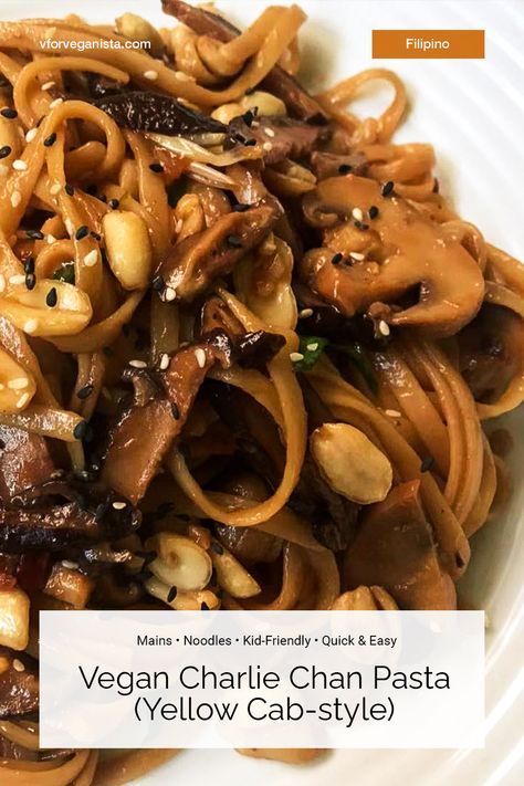 This Charlie Chan pasta has distinctively Asian flavours and the mix of the different sauces produce a perfectly savoury and fragrant dish. Charlie Chan Pasta Recipe, Vegan Filipino, Different Sauces, Charlie Chan, Asian Noodle Recipes, Quick Easy Vegan, Asian Noodle, Yellow Cabs, Diet Meals