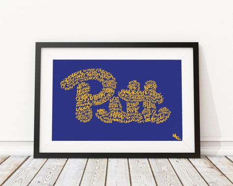 University of Pittsburgh Typography, Custom Wall Poster, Digital Wall Print University Of Pittsburgh, Hanging Artwork, Frame Matting, Pattern Play, Assemblage Art, Digital Wall, Typography Prints, Custom Wall, Modern Prints