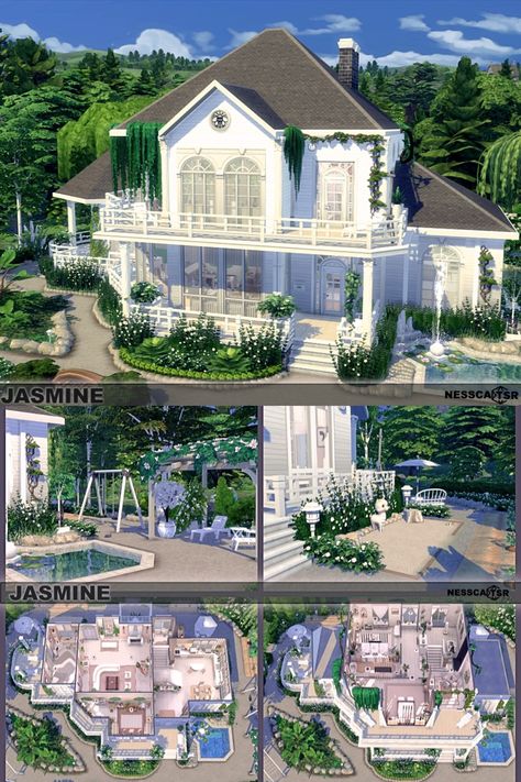 Sims 4 Houses Large, Sims 4 House 40 X 30, 4 Bedroom Sims 4 House, Sims Legacy House, The Sims 4 Houses Ideas No Cc, Sims 4 Houses 40x30, Sims Basegame House, Sims 4 Gazebo, Sims 4 Large House