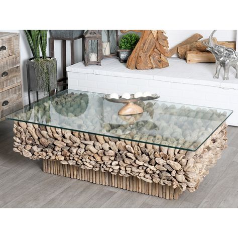 Rectangle Glass Coffee Table, Natural Coffee Table, Driftwood Coffee Table, Driftwood Table, Round Accent Table, Contemporary Coffee Table, Glass Top Coffee Table, Rectangular Coffee Table, Glass Coffee Table