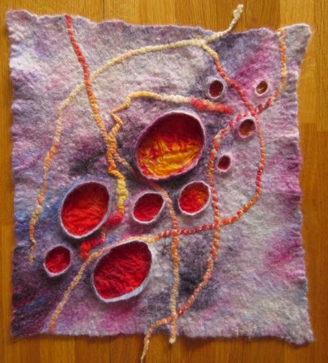 felt resist – Page 2 – Teri Berry Wet Felting Sculpture, Needle Felting Art, Textiles Samples, Colour Textiles, Felt Techniques, Felted Accessories, Felted Vessels, Felting Techniques, Sea Artwork