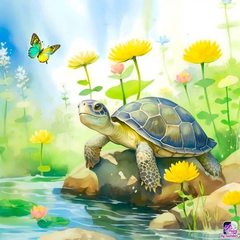 Tortoise Pictures, Tortoise Drawing, Turtle Sketch, Cool Easy Drawings, Water Illustration, Turtle Painting, Marine Animals, Nature Illustration, Easy Drawings