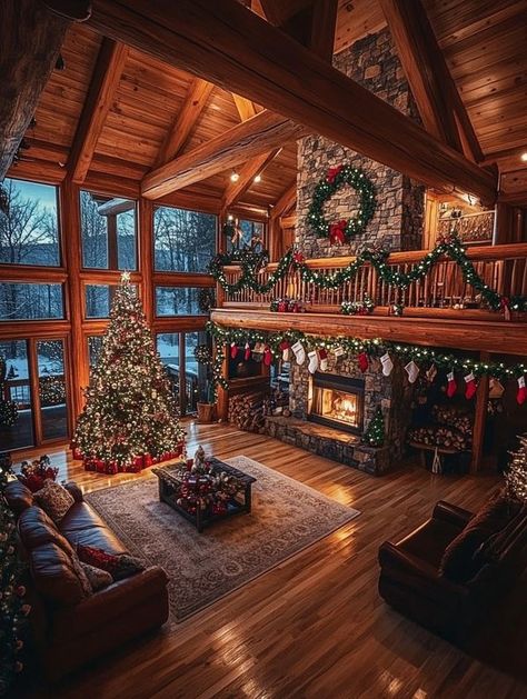 Modern Log Cabin, Cabin Aesthetic, Christmas Dreaming, Dream Life House, Cabin Christmas, Christmas Decoration Ideas, Christmas Decor Inspiration, Luxury Christmas, Elegant Table Settings