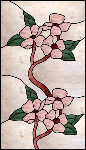 Pink Dogwood Window Flower Stained Glass, Cherry Blossom Stained Glass Pattern, Dogwood Stained Glass Pattern, Magnolia Stained Glass Pattern, Stained Glass Dogwood Flower, Tiffany Stained Glass Windows, Peony Stained Glass Window, Glass On Glass Mosaic Window Flower, Stained Glass Quilt