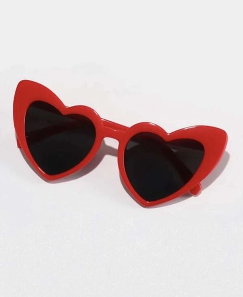 Heart Shaped Sunglasses Png, Red Heart Glasses Aesthetic, Lovecore Accessories, Red Heart Shaped Sunglasses, Red Heart Glasses, Red Heart Sunglasses, Pink Wardrobe, Digital Decorations, Diy Beaded Rings