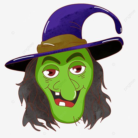 Actividades Halloween, Cartoon Wizard, Witch Cartoon, Cartoon Witch, Witch Png, Hat Cartoon, Face Cartoon, Witch Drawing, Black Witch Hat