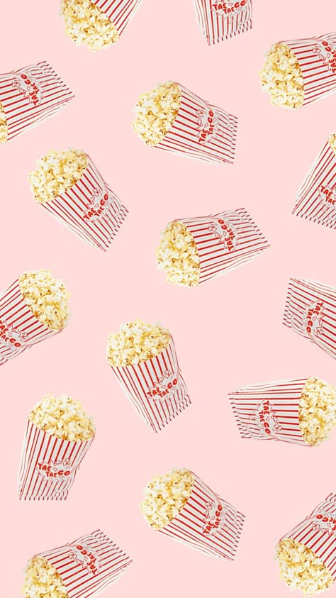 Popcorn Wallpaper, Popcorn Background, Wallpaper March, Tumbler Wrap Ideas, Inspiration Stickers, Sticker Collage, Food Wallpapers, Iphone Wallpaper Winter, Food Pattern