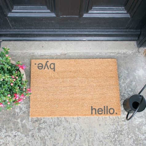 Artsy Doormats Grey Hello Bye Doormat | Artsy Doormats Monogram Doormat, Hello Doormat, Monogram Door Mat, Initial A, Coir Doormat, Personalized Door Mats, Closing Gifts, Coconut Fiber, Grand Entrance