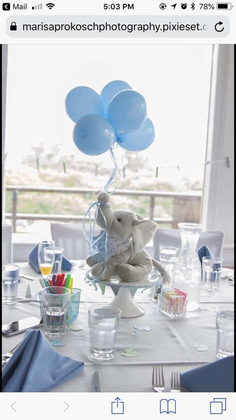 Elephant Baby Shower Theme Girl, Elephant Baby Shower Theme Boy, Elephant Baby Shower Centerpieces, Bos Baby, Baby Shower Center, Baby Shower Table Centerpieces, Boy Baby Shower Centerpieces, Peanut Baby Shower, Elephant Baby Shower Decorations