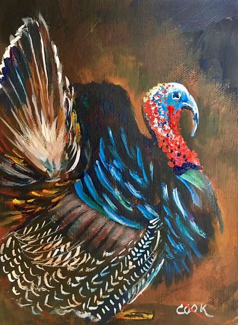 Turkey Acrylic Painting, Painting A Turkey, Turkey Painting Ideas, Thanksgiving Paintings On Canvas, Thanksgiving Art Painting, Turkey Paintings, Thanksgiving Painting, Painted Turkey, Turkey Drawing