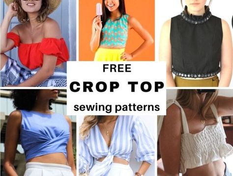 Wrap Crop Top Pattern, Top Sewing Patterns For Women, Crop Top Pattern Sewing, Cropped Top Pattern, Tube Top Pattern, Top Sewing Patterns, Crop Top Sewing, Top Pattern Sewing, Crop Top Sewing Pattern