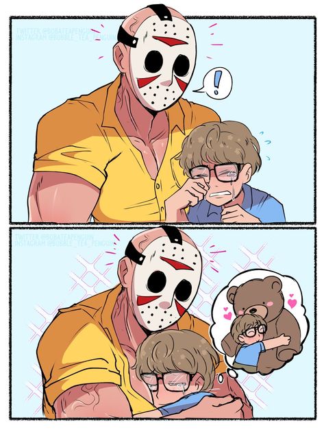 Jason Voorhees Fanart, Camp Counselor Jason, Horror Villians, Best Hugs, Horror Movies Funny, Scary Movie Characters, Horror Villains, Slasher Movies, Horror Movie Icons