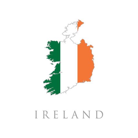 Simple Map Of Ireland With Flag Isolated On White Background. Vector Illustration. Ireland detailed map with flag of country. Map of the Republic of Ireland with national flag Ireland Instagram Highlight Icon, Ireland Map Illustration, Ireland Flag Aesthetic, Flags Aesthetic, Ireland Facts, Country Flags Icons, World Country Flags, Map Of Ireland, Ireland Aesthetic