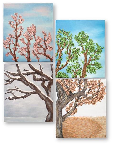 The 4 seasons fall winter spring summer! Simple Tapestry, Tapestry Wallpaper, Tree Of Life Tapestry, Landscape Tapestry, Wallpaper Wall Art, Tree Landscape, Type Machine, Seasons Art, Tree Wall Art