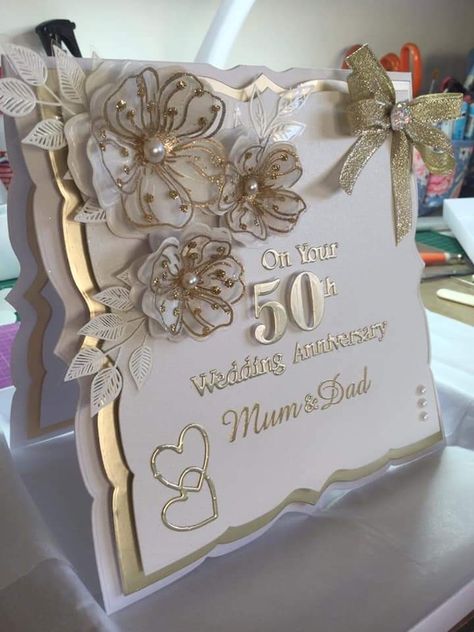 50th Wedding Anniversary Cards Handmade, 50th Anniversary Cards Handmade, 50th Wedding Anniversary Cards, Golden Anniversary Cards, 50th Anniversary Cards, Chloes Creative Cards, Anniversary Cards Handmade, Wedding Cards Handmade, 50th Birthday Cards