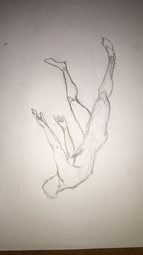 Hand Falling Drawing, Pose Reference Falling Down, Drawing Of Someone Falling, Drawing Someone Falling, Someone Falling Drawing Reference, Angle Falling Drawing, Person Falling Silhouette, Falling Off A Building Reference, Two People Falling Drawing Reference