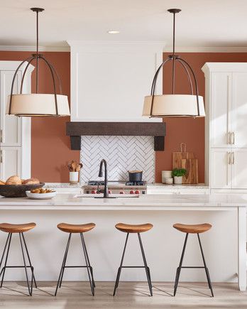 Best Kitchen Paint Colors, Terracotta Kitchen, Pantry Renovation, Accent Wall In Kitchen, Remodeling Trends, Small Kitchen Cabinets, Kitchen Wall Colors, Kitchen Hacks Organization, Kitchen Paint Colors