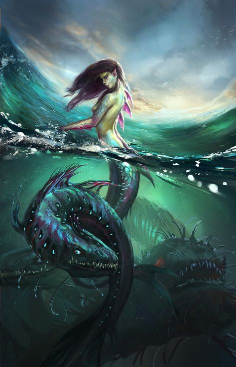 Water Faries, Goddess Water, Fantasia Art, Dengeki Daisy, Mermaid Artwork, Fantasy Mermaids, Mermaid Drawings, Mermaids And Mermen, Samurai Tattoo